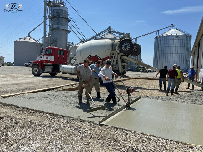 Smoothing concrete - Gingerich Farms