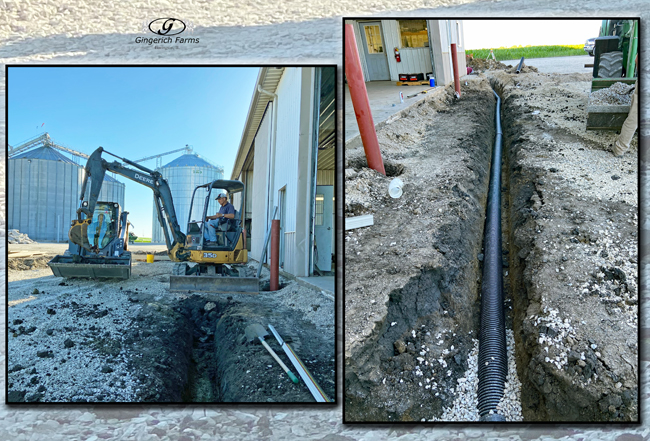 Laying tile - Gingerich Farms