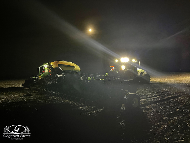 Planting at night - Gingerich Farms