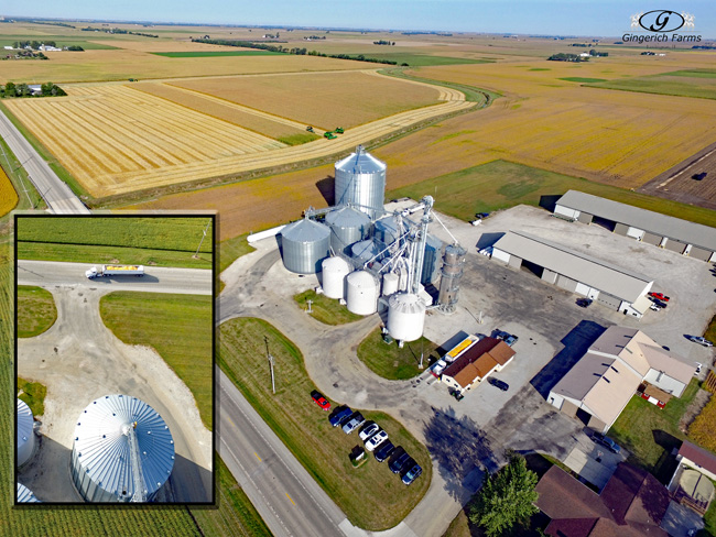 Truck coming to Grain center - Gingerich Farms