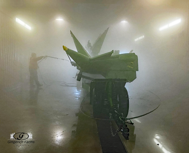 Washing corn head - Gingerich Farms