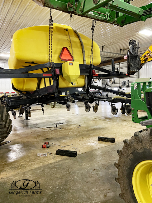 Sidedress ready for wheels at Gingerich Farms