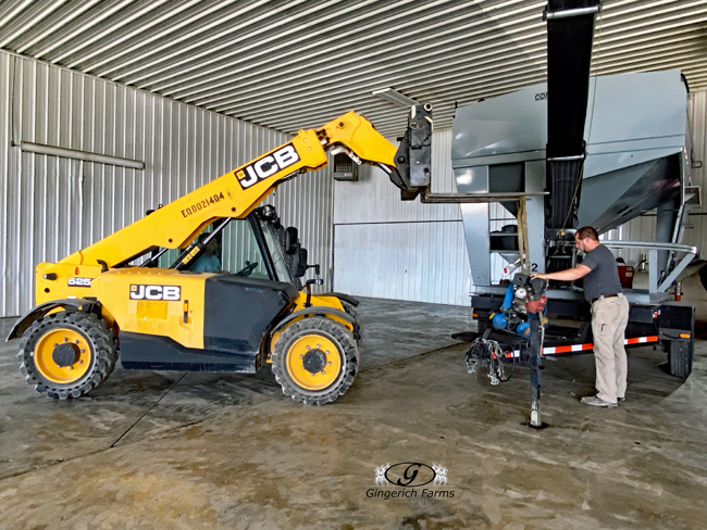 Removing air compressor at Gingerich Farms