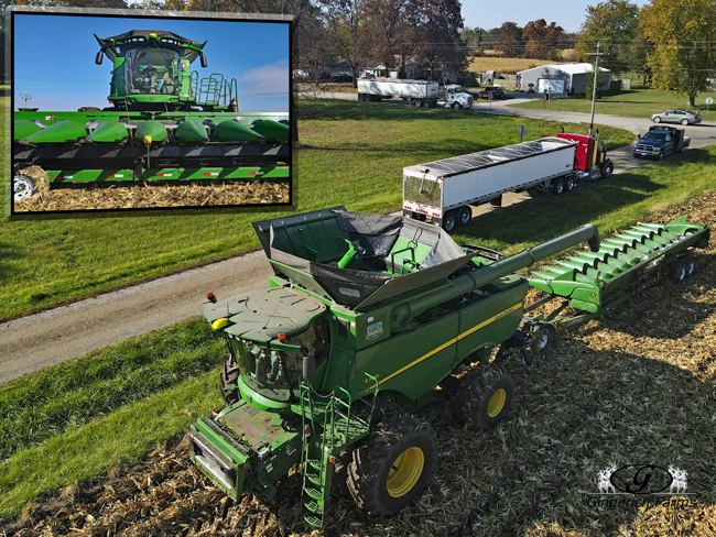 Putting on corn head - Gingerich Farms