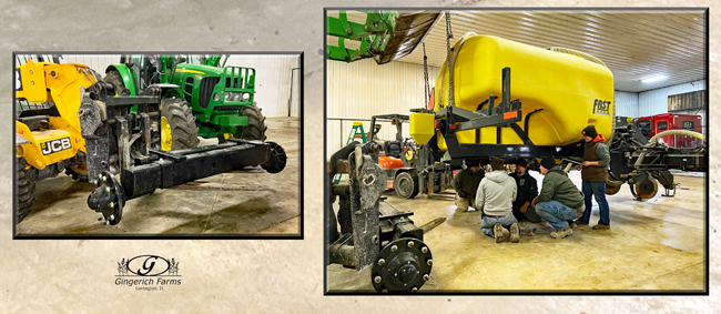 Bar for wheels on sidedress bar at Gingerich Farms