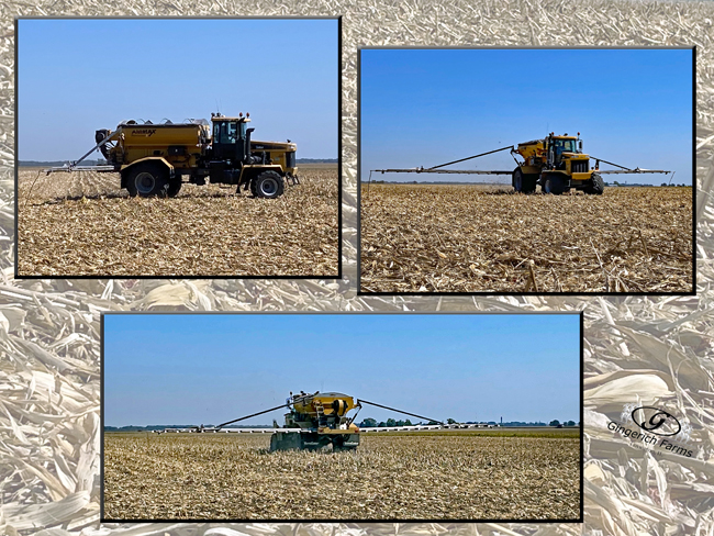 Spreading fertilizer - Gingerich Farms