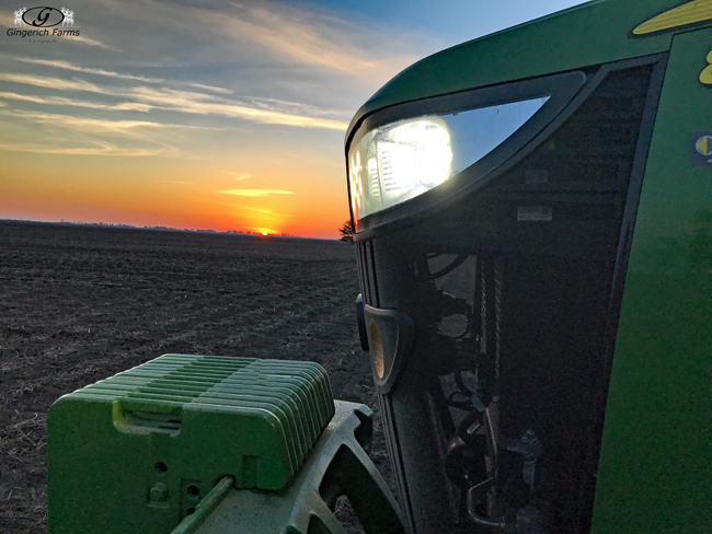 Planting at sunrise - Gingerich Farms