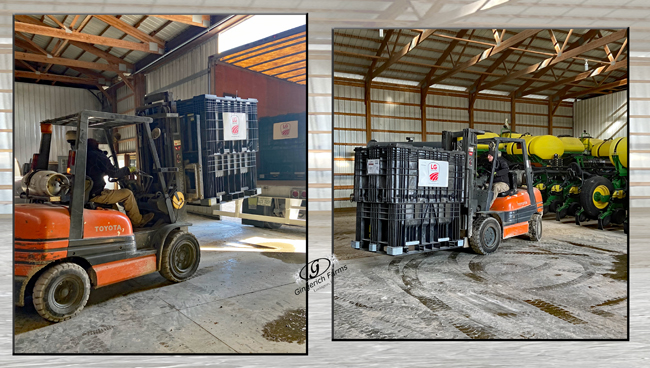 Unloading seed - Gingerich Farms