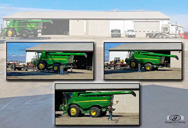 Unloading combine - Gingerich Farms