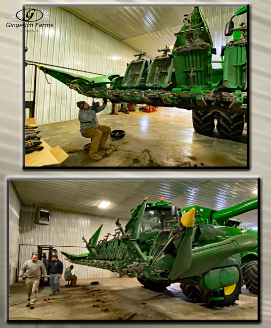 Working on corn head - Gingerich Farms